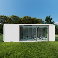 Maison mobile capsule élégante et simple, deux en un, préfabriquée, en aluminium, extensible, type conteneur, cabine Apple