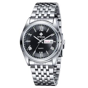 Nuevo Reloj de Pulsera de Acero Inoxidable para Hombre, Estilo Minimalista, Resistente al Agua, con Números Romanos Clásicos, Reloj de Cuarzo HD Luminoso con Calendario - Product Image 3