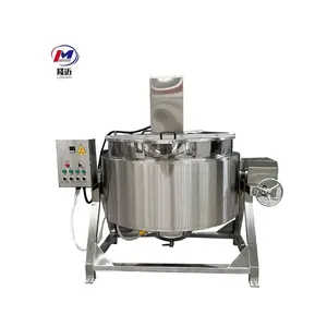 100L-1000L Jam Industrial Steam Kettle Jacket Kettle Cooker Mixer Heat Transfer Oil Jacketed Cooking Kettle