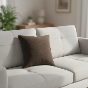 หมอนอิงเชนิลล่าสีน้ำตาล ขนาด 45*45 ซม. หมอนรองนั่งและหมอนอิงสุดหรู - Product Image 2