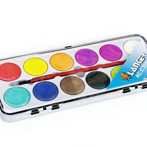 Lot de 12 couleurs de peintures aquarelles solides, portables, non toxiques et sûres, avec pinceau, pour l'école et les enfants - Vente en gros à prix abordable - Product Image 3