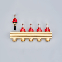 Home Heating System Copper Brass Intelligent Manifold with Flow Meter
