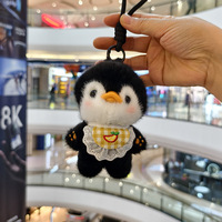 Nouveau Porte-clés Pingouin en Peluche Mignon avec Écharpe, Jouet en Peluche Cartiib, Poupée de Machine à Griffes, Cadeaux