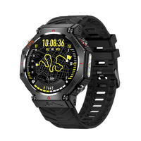 KC91 GPS ChatGPT Antwort Smartwatch mit Taschenlampe, 1.39" Runddisplay 3ATM Wasserdicht Höhenmesser Kompass Smartwatch für Herren