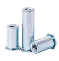 Écarteur auto-serrant métrique en acier au carbone galvanisé, plaqué zinc, à tête hexagonale plate, fileté, auto-serrant, BSO