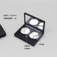 Palette à paupières vide haut de gamme, personnalisable, couleur noire mate, en plastique recyclé, conteneur cosmétique transparent, en promotion