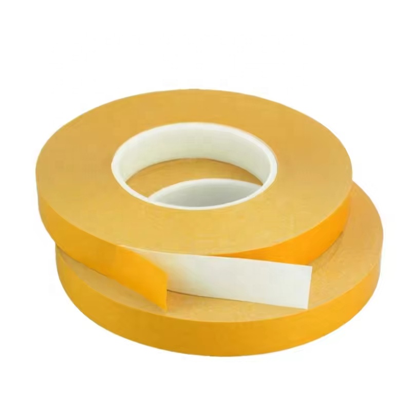 Heat-Resistant High-Temperature Self-Adhesive Double-Sided PVC Tape with Yellow Backing and White Film