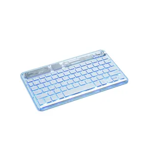 Neue Ankunft Transparente 7-RGB-Tastatur mit Hintergrund beleuchtung Wireless Magic Keyboard für iPad Laptop