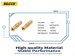Adaptador de Plugue de 4.0mm, Plugue <span class=keywords><strong>Banana</strong></span> de Cobre Puro Banho de Ouro, Adaptador Tipo Lanterna - Conector de Teste com Rosca M3, Conversor de Cobre Completo - Product Image 3