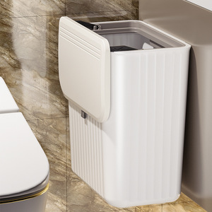 Wall Mounted Waste <b>Bin</b> Rectangular With <b>Lid</b> For Bathroom Toilet Cabinet Door Indoor Use - Product Image 1