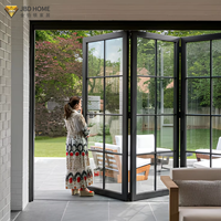 Portes pliantes en verre pour patio, étanches, isolées thermiquement, portes accordéon pliantes pour usage domestique et commercial, portes pliantes à deux battants
