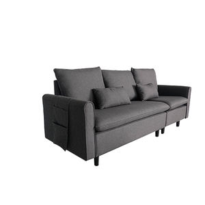 Hotel-Villa Wohnzimmermöbel Luxus <span class=keywords><strong>4</strong></span>-Sitzer graues Leinensofa-Bett modern L-Form modulare Sektionssofas aus Stoff - Product Image 3