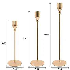 Bougeoirs <span class=keywords><strong>pour</strong></span> bougies chauffe-plat en métal plaqué or - Bougeoirs élégants <span class=keywords><strong>pour</strong></span> la décoration de <span class=keywords><strong>mariage</strong></span>, les centres de table <span class=keywords><strong>pour</strong></span> les dîners, la mise en place de la table - Product Image 3