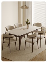 Modernes und Schlichtes Esstisch- und Stuhlset aus Eschenschiefer für Gewerbe, Hotel und Zuhause, Massivholz-Couchtisch
