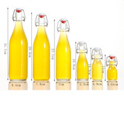 Bulat 100ml 250ml 500ml 750ml 1000ml Swing Flip atas botol kaca untuk Kombucha teh