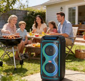 Caja de Subwoofer de 8 Pulgadas Amplificada con Luces LED de Colores Intermitentes, Altavoz de Plástico Profesional Tipo <span class=keywords><strong>Boombox</strong></span> 3 - Product Image 5