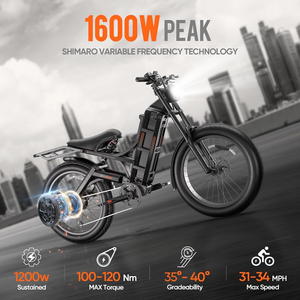 โรงงานผลิตจักรยานไฟฟ้า Romeo Pro Bike Long Range ระยะทาง 200 ไมล์ 250W 60Ah 48V ยางขนาด 26 นิ้ว รุ่น E Mountain Romeo แบตเตอรี่ 48V 60Ah สำหรับ 2 คน - Product Image 4