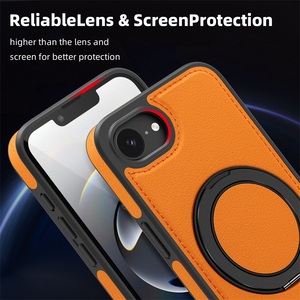 <span class=keywords><strong>Custodia</strong></span> per telefono in <span class=keywords><strong>pelle</strong></span> con supporto ad anello a 360° e magnetica per <span class=keywords><strong>Apple</strong></span> iPhone 17e / 16e / SE, Cover per ricarica wireless per iPhone 16e - Product Image 2