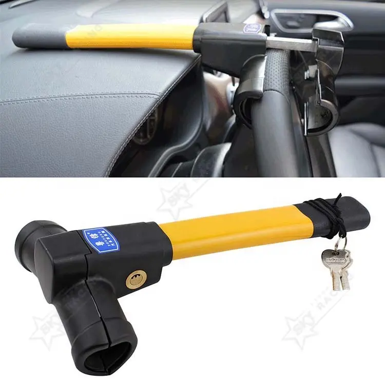 Hot Sale Universal Professional Vehicle T-Shape Adjustable Anti-theft Car Security Anti Theft Car Steering Wheel Lock For Auto