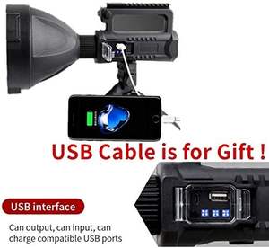 Linterna LED de Alta Potencia Recargable por USB, Súper Brillante, Resistente al Agua, para Exteriores y Emergencias, Venta al Por Mayor - Product Image 3