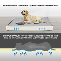 Lit orthopédique de luxe pour chien en mousse à mémoire de forme, motif uni, housse imperméable amovible et lavable, pour toutes les saisons – Vente chaude