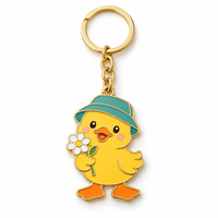 Porte-clés personnalisé avec breloque canard mignon, logo personnalisable, cadeau promotionnel direct, fournisseur en gros, fabricant de porte-clés
