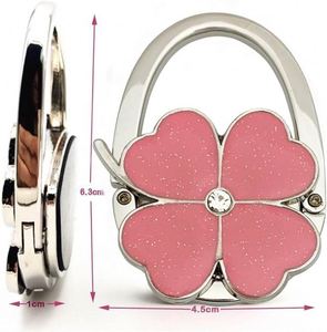 Soporte Plegable para Bolsos con Diseño de Trébol, Hecho a Mano en Metal, para Mesa, Portátil, se Coloca en Casi Cualquier Lugar - Product Image 4
