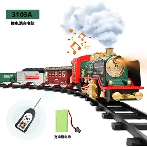 Kids Train Set Remote Control Train Toys Rechargeable Electric Train Toys For Christmas Tree