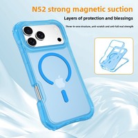 Coque de téléphone magnétique antichute 3-en-1 en TPU, design ultra-fin, pour iPhone 14 15 16 Plus 16 17 Air Pro Pro Max