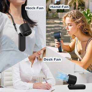 4000mAh Usb Rechargeable KC Battery Air Ice Cooling Portable Wearable Personal Hand Held Mini Small Folding Fan Foldable - Product Image 2