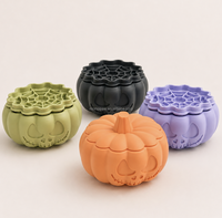 MoMoPaw – Nouveau bol anti-glouton en silicone en forme de citrouille pour chien/chat avec ventouse puissante, couvercle antidérapant et plaque à lécher, idéal pour les voyages des chats