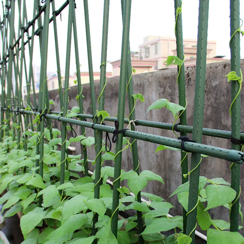 8mmx60cm Garden Stakes Tomato Cucumber Strawberry Bean Tree Plastic Coated Garden Stakes Sturdy Plant Metal Sticks Supporter