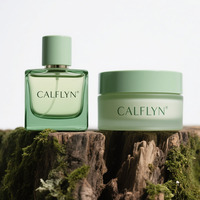 CALFLYN orman Reverie koku set-zümrüt yeşil şişeler (parfüm + katı balsamı) | OEM/ODM özel etiket