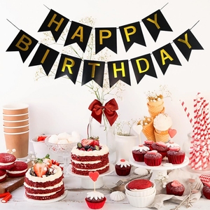 Hot Sale Happy <strong>Birthday</strong> <strong>Decorations</strong> <strong>Black</strong> <strong>and</strong> <strong>Gold</strong> <strong>Birthday</strong> Flag Bunting for Girls Boys Kids <strong>and</strong> Women <strong>Birthday</strong> Party Decor - Product Image 6