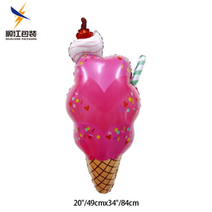 SJ gros dessin animé Dessert feuille ballons noël Halloween fête <span class=keywords><strong>d</strong></span>écoration hélium crème glacée <span class=keywords><strong>gâteau</strong></span> ballons en bleu dans un sac - Product Image 3