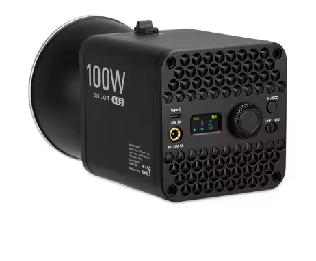 High Professional COB Video Light P100RGB Photography Rechargeable Studio Lighting 100W COB Lamp with 20 Effects