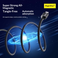 Câble de données tressé à absorption magnétique Type-C 240W pour une charge super rapide pour téléphone portable