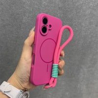 AilesTecca beschermhoes voor iPhone 17, 16 Pro Max, 15 Pro, Dragon Fruit siliconen, dunne ring, fijne opening, magnetische huid, Skin Sense