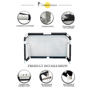 โกลฟุตบอลแบบพกพา หมุนได้ ใช้ได้ทั้งในร่มและกลางแจ้ง สำหรับเด็ก แบบพับได้ - Product Image 2