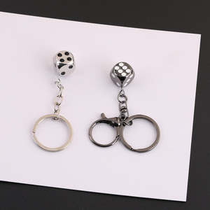 Dice Metal Keychain Zinc Alloy Plated <b>Car</b> <b>Key</b> Accessory DIY Jewelry Pendant - Product Image 3