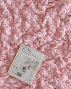 Pink Floral Cotton <b>Quilt</b> Hand Block Printed Reversible Bedspread Farmhouse <b>Bedding</b> Indian <b>Quilt</b> - Product Image 2