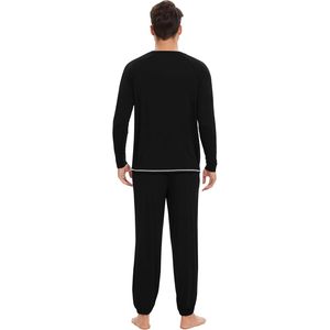 Ensemble de pyjama pour homme personnalisé, manches longues, vêtements de nuit en viscose de bambou, pantalon de jogging à cordon de serrage, tailles S à XXL - Product Image 1
