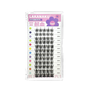 Pestañas postizas Lakanaku de 12 filas con forma de girasol, efecto 3D para personas perezosas, estilo cómico - Product Image 3