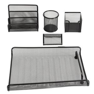 Suministros para <span class=keywords><strong>oficina</strong></span> y escuela, 5 unidades, negro, respetuoso con el medio ambiente, conjunto <span class=keywords><strong>de</strong></span> papelería <span class=keywords><strong>de</strong></span> malla <span class=keywords><strong>de</strong></span> alambre <span class=keywords><strong>de</strong></span> metal <span class=keywords><strong>de</strong></span> hierro para niños, organizador <span class=keywords><strong>de</strong></span> escritorio - Product Image 6