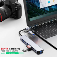 Station d'accueil USB-C 8 en 1 de haute qualité, lecteur de carte TF SD, séparateur PD, adaptateur multiport, concentrateur USB 3.0 pour ordinateur portable