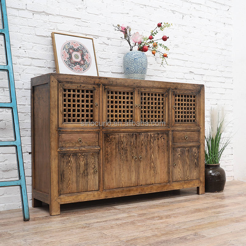 Chinese Antique Wooden Storage Cabinet China Hutch Cupboard Wardrobe Cabinet Display Shelf Dining Kitchen Cabinet Sideboard
