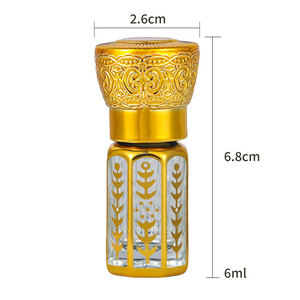 Flacon d'Attar Octogonal Fantaisie 6 <span class=keywords><strong>ml</strong></span>, Nouveau <span class=keywords><strong>Design</strong></span>, avec Gravure Électroplaquée de Luxe et Motif Estampé à Chaud pour Huile de Parfum - Product Image 6