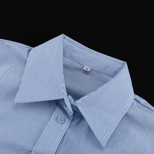 Abiti classici <span class=keywords><strong>in</strong></span> <span class=keywords><strong>cotone</strong></span> a maniche lunghe a righe blu 2025 Set di 2 pezzi da <span class=keywords><strong>donna</strong></span> Set di pantaloni e camicia da <span class=keywords><strong>donna</strong></span> autunnali - Product Image 6