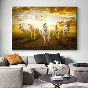 Cuadro decorativo de <span class=keywords><strong>caballos</strong></span> corriendo para sala de estar, pósteres con impresión en lienzo, cuadro de caballo, arte de pared, Marcos - Product Image 1
