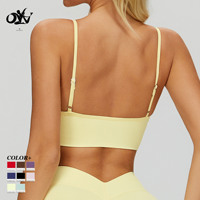 Soutien-gorge de sport pour femme OV de haute qualité, à double bretelles, sans coutures, col en V, dos carré, séchage rapide
